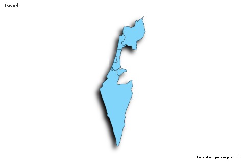 Contoh Peta untuk Israel (biru,bayangan)