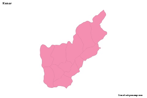 Contoh Peta untuk Kunar (merah jambu,garis besar)