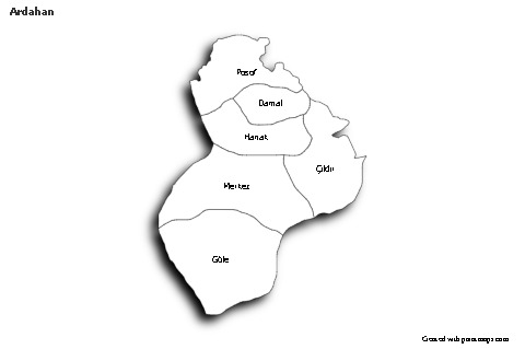 Sample Maps for Ardahan (black-white,shadowy)