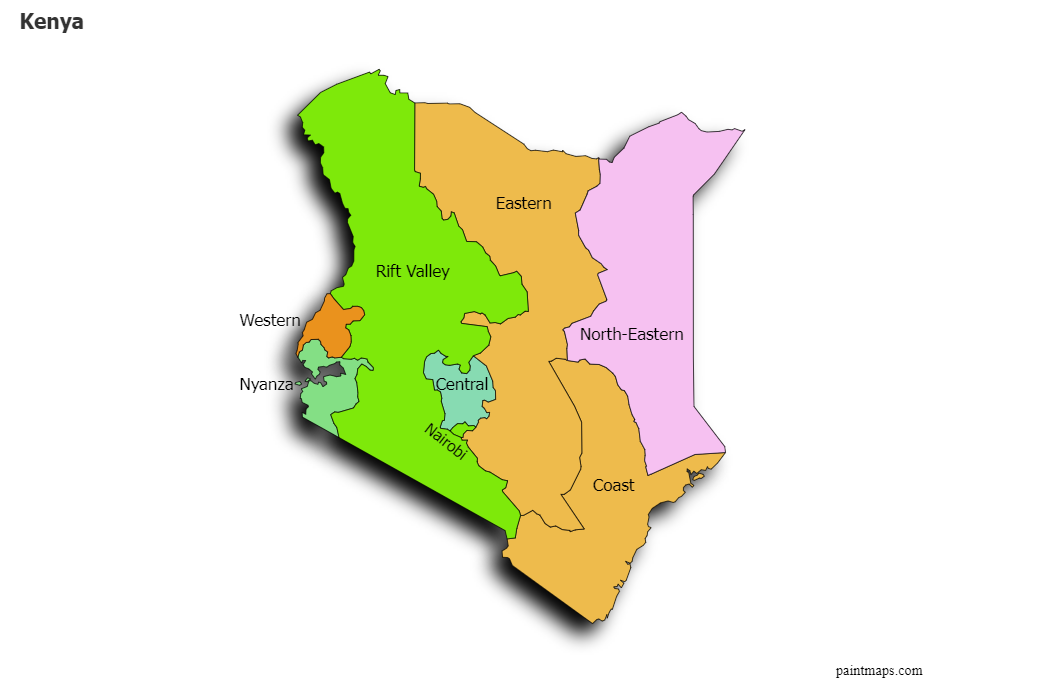 Kenya Blank Map Maker