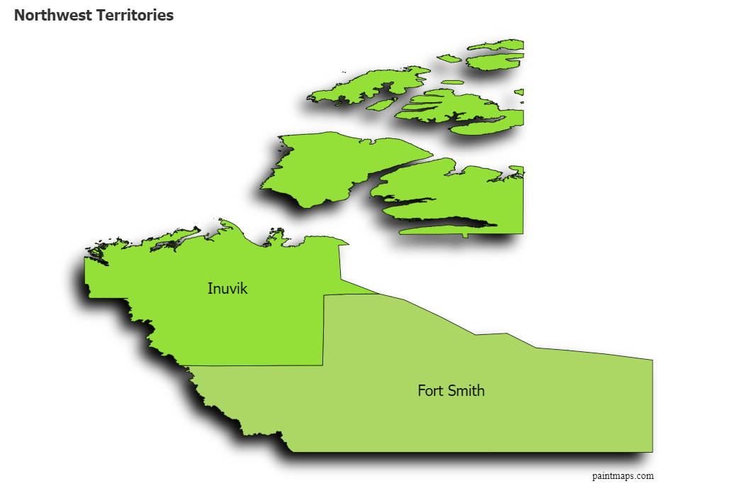 Create Custom Northwest Territories - Map Chart 1215c 