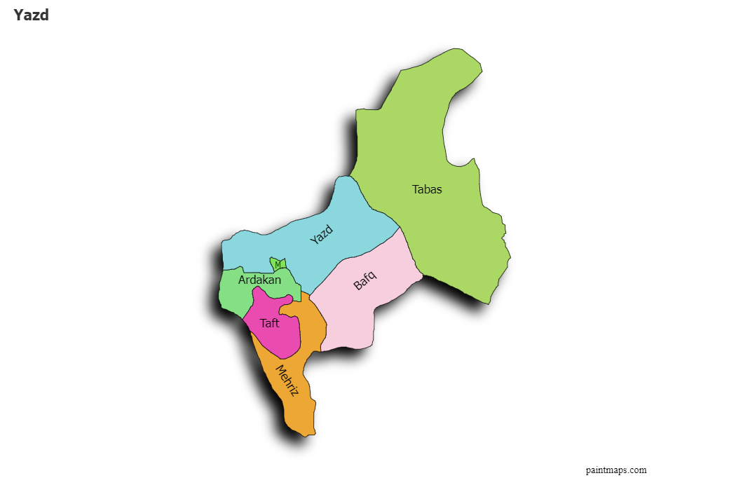 Yazd Blank Map Maker