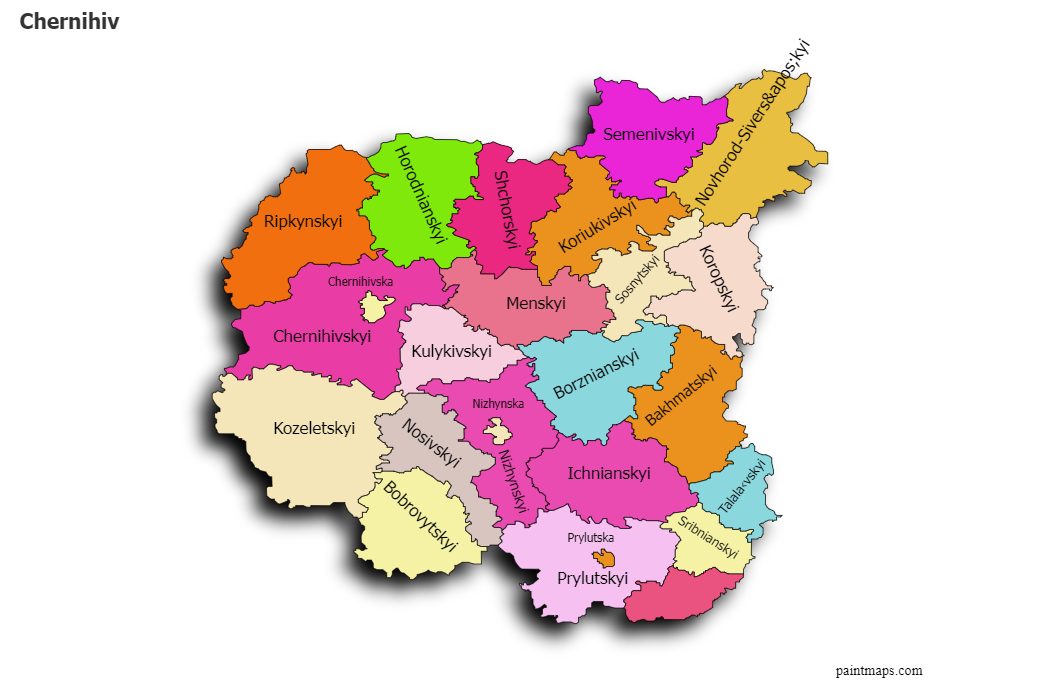 Create Custom Chernihiv Map Chart with Online, Free Map Maker.