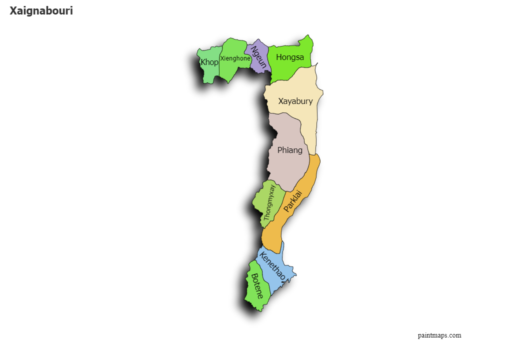 Xaignabouri Blank Map Maker