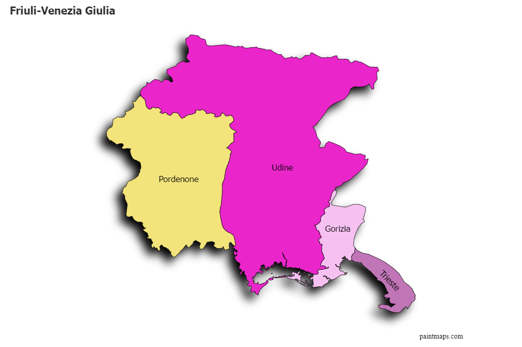 Map Of Friuli Venezia Giulia Sample Maps For Friuli-Venezia Giulia