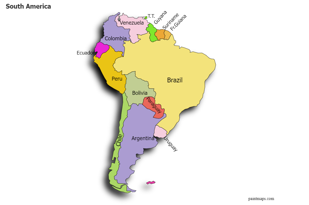 Genera Grafico De Mapa De Sudamerica