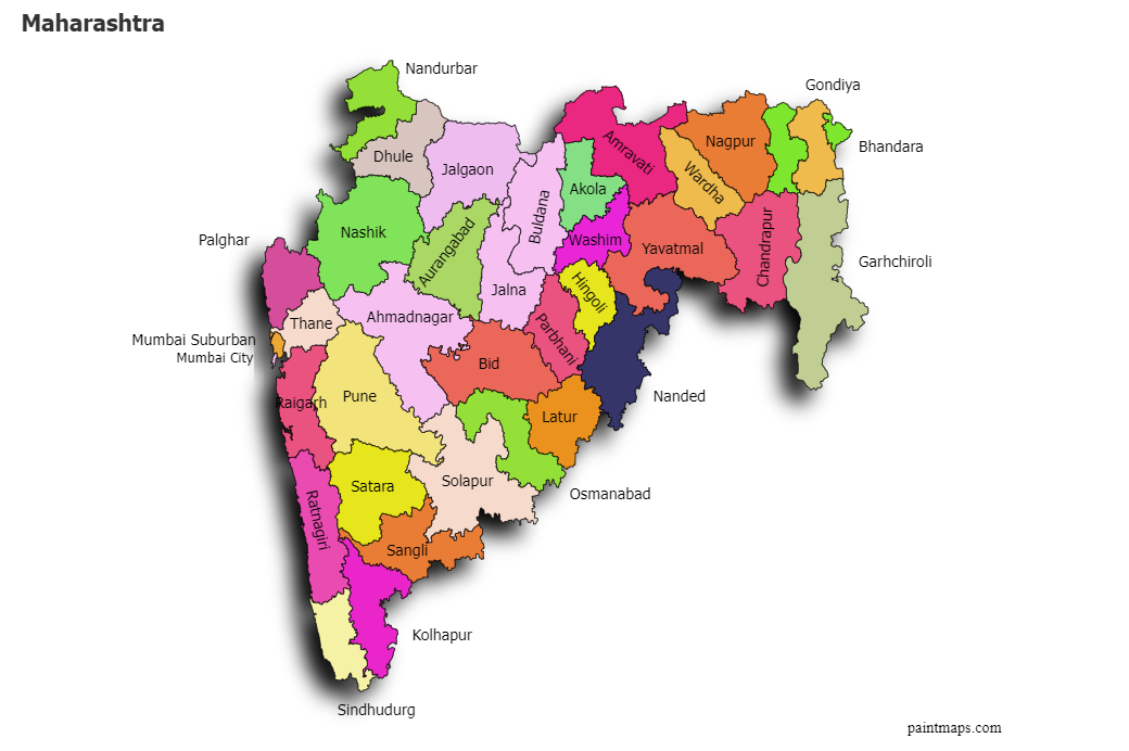Maharashtra India Map Region 3D Model Geography Political 57 OFF