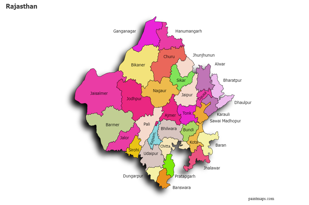 Show Me The Map Of Rajasthan Create Custom Rajasthan Map Chart With Online, Free Map Maker.