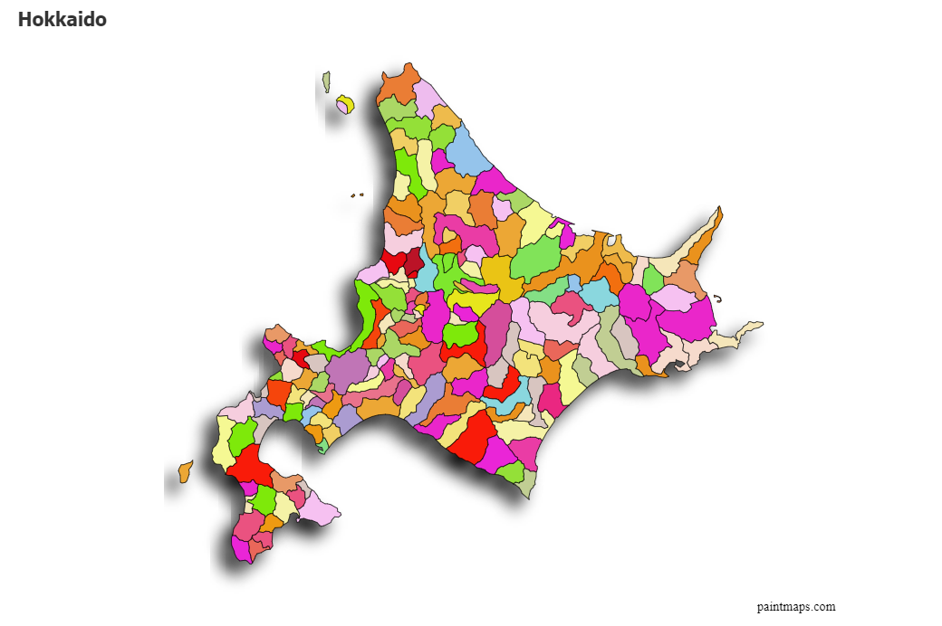 Create Custom Hokkaido Map Chart with Online, Free Map Maker.