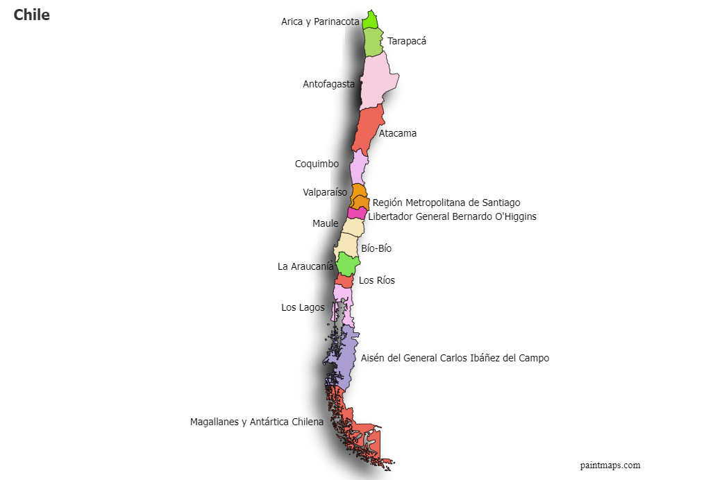 Страна чили карта