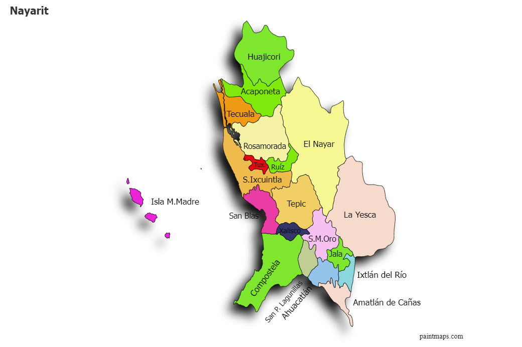 Genera Grafico De Mapa De Nayarit Genera Grafico De Mapa De Nayarit