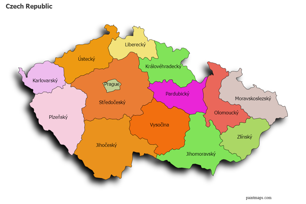 Create Custom Czech Republic Map Chart With Online Free Map Maker