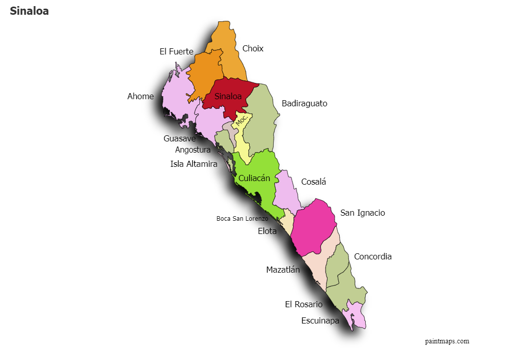 Mapa Del Estado De Sinaloa Con Municipios Mapas Para - vrogue.co