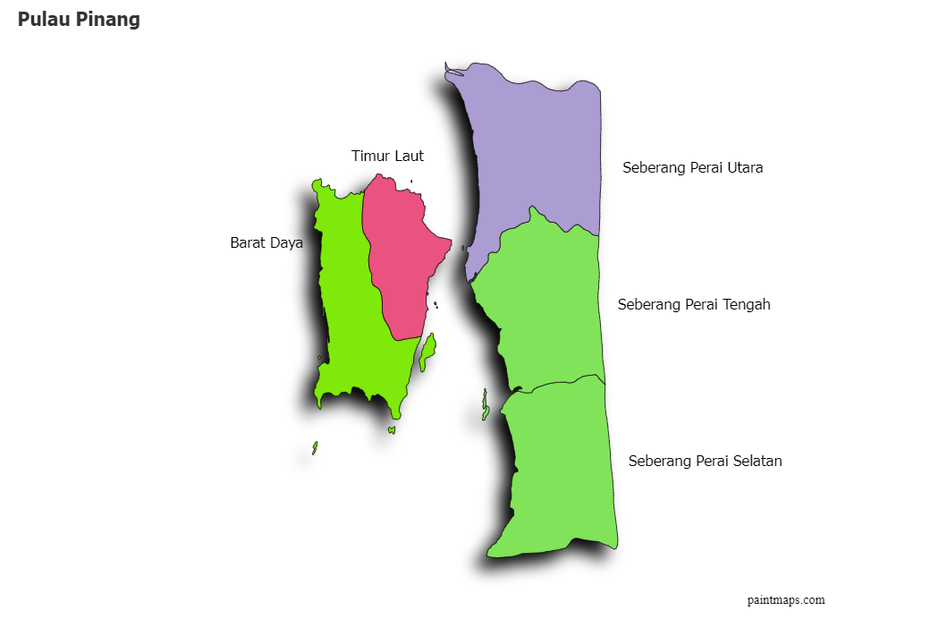 Create Custom Pulau Pinang Map Chart With Online Free Map Maker
