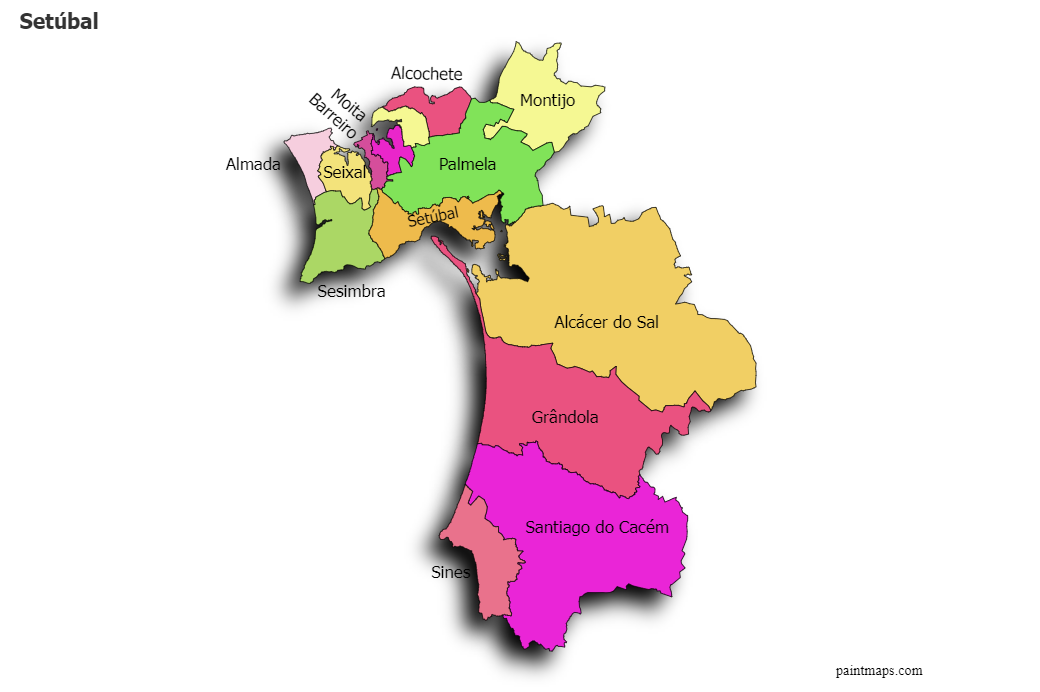 Mapa MICHELIN Setúbal - mapa Setúbal - ViaMichelin