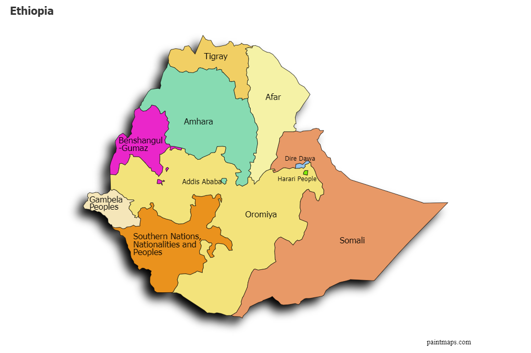 create custom ethiopia map chart with online free map maker