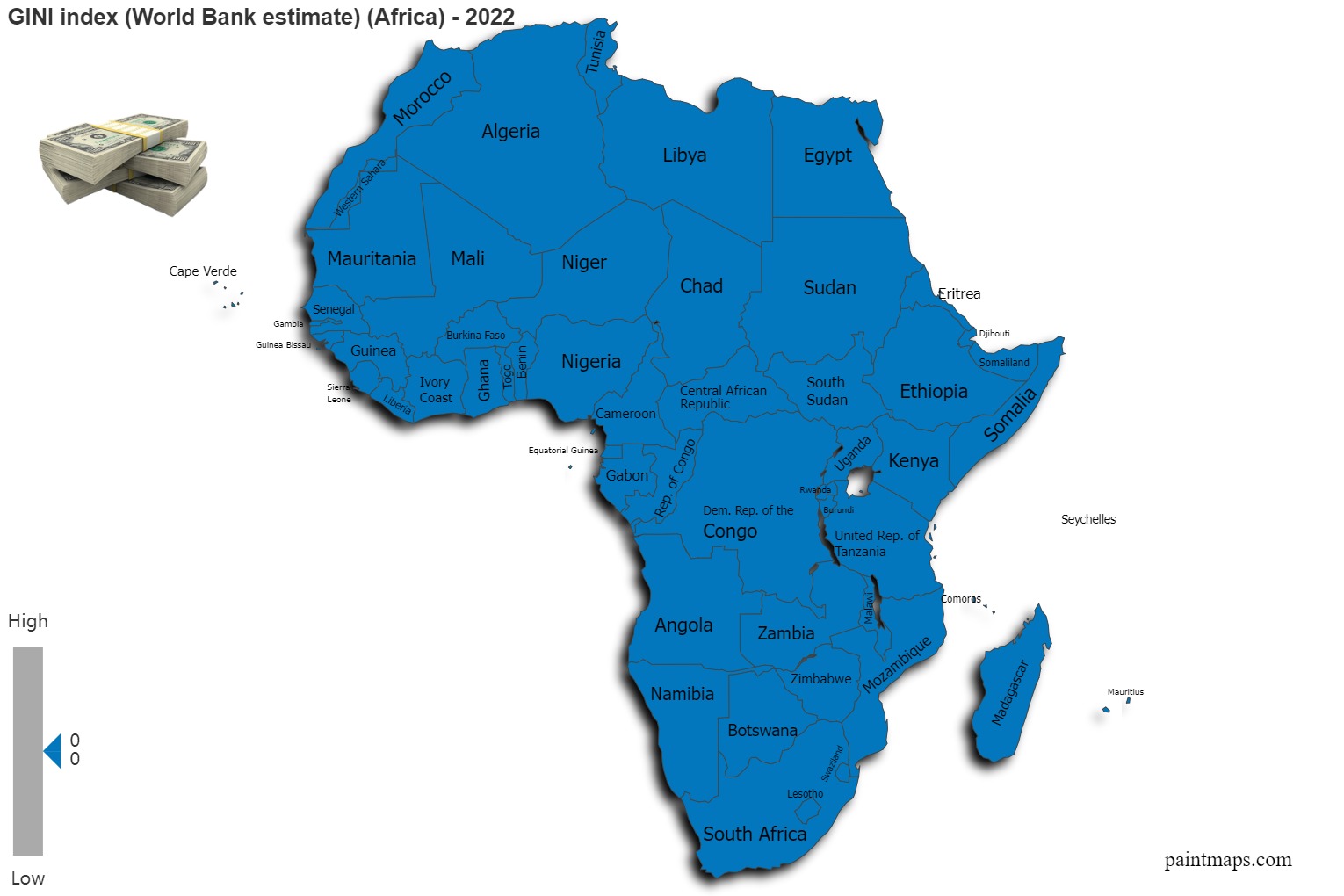 GINI Index World Bank Estimate On Africa Map