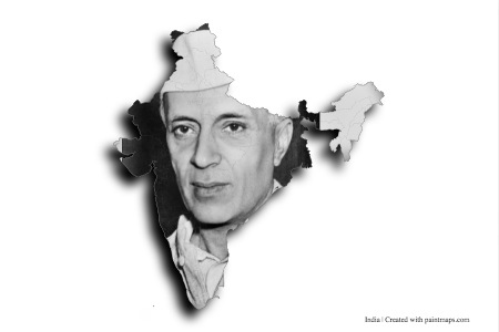 Jawaharlal Nehru (Hindistan haritası üzerinde)