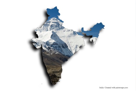 Himalayalar (Hindistan haritası üzerinde)
