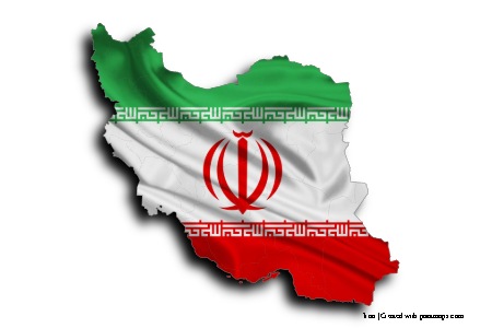 Flag of Iran (on Iran map)