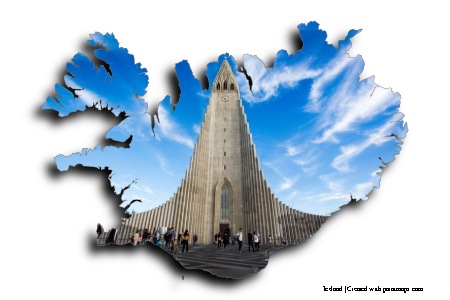 Hallgrímskirkja Kilisesi (İzlanda haritası üzerinde)