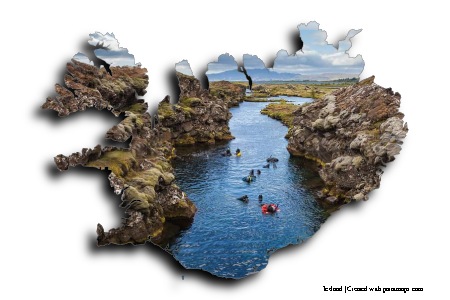 Thingvellir Milli Parkı (İzlanda haritası üzerinde)