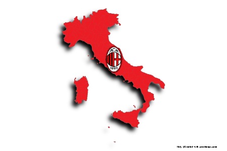 Milan Football Team Logo (on Italy map)