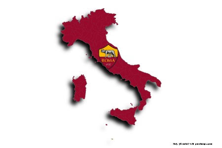 Roma Football Team Logo (on Italy map)