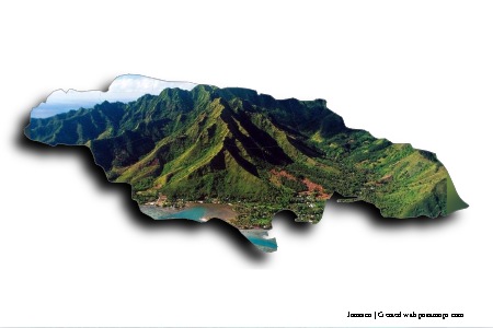 Montañas Azules Jamaica (en el mapa de Jamaica)