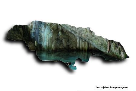 Cuevas de Green Grotto (en el mapa de Jamaica)