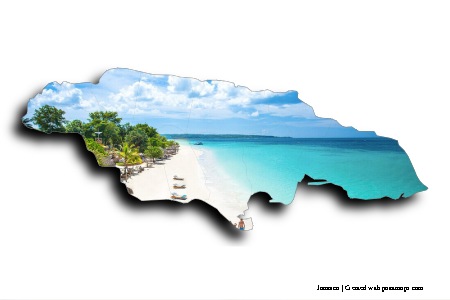 Playa de Negril (en el mapa de Jamaica)
