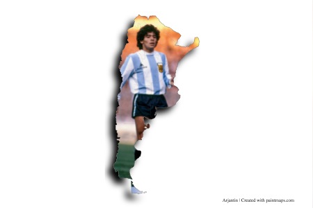 Diego Maradona (on Argentina map)
