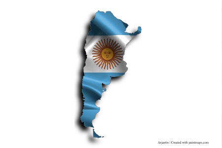 Flag of Argentina (on Argentina map)