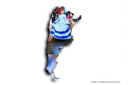Argentine Traditional Outfit (on Argentina map)