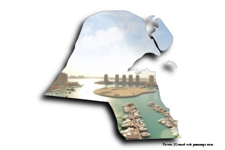 Desa Doha, Kuwait (di peta Kuwait)