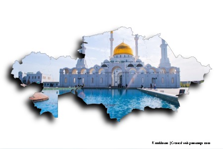 Mezquita de Nur Astana (en el mapa de Kazakhstan)