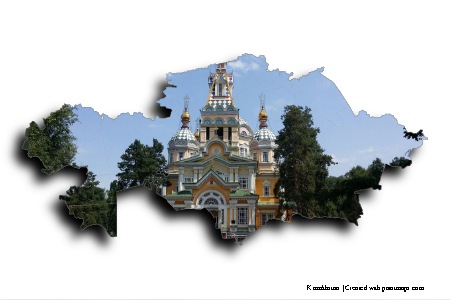 Catedral de Zenkov (en el mapa de Kazakhstan)