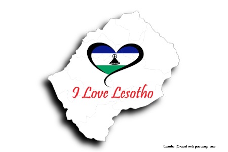 Lesotho'yu Seviyorum (Lesotho haritası üzerinde)