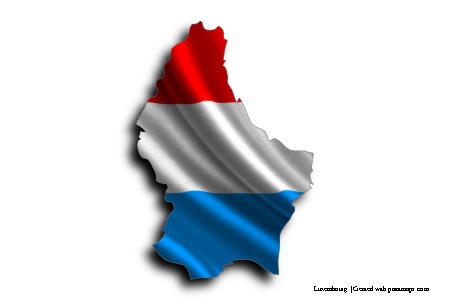 Flag of Luxembourg (on Luxembourg map)