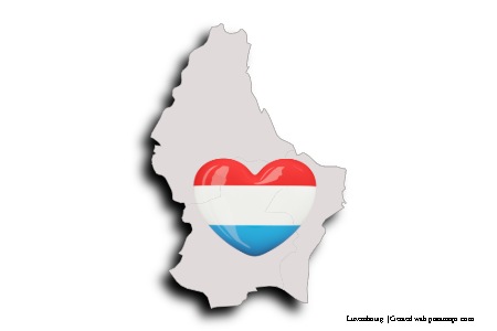 Luxembourg Flag Heart (on Luxembourg map)