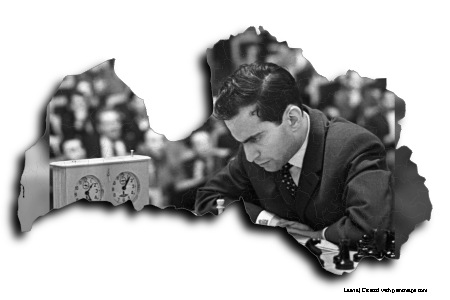 Mikhail Tal (Letonya haritası üzerinde)