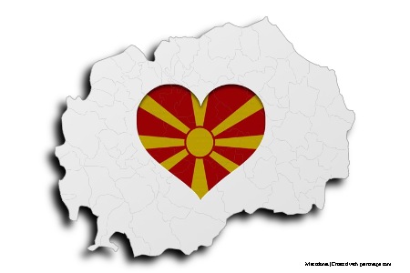 Makedonya'yı Seviyorum (Makedonya haritası üzerinde)