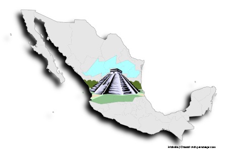 Mayan Pyramids (on Mexico map)