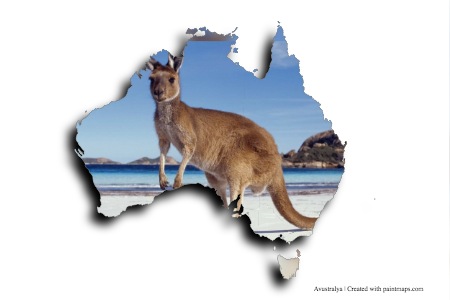 Kanguru Australia (di peta Australia)