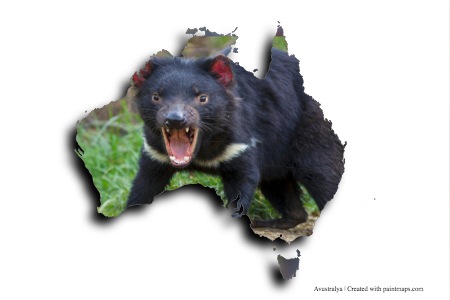Setan Tasmania (di peta Australia)