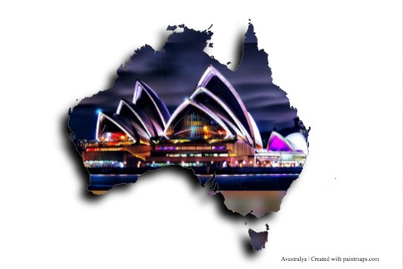 Gedung opera Sydney (di peta Australia)