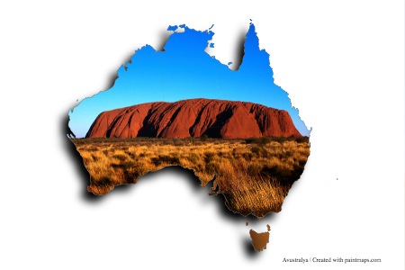 Batu Uluru (di peta Australia)