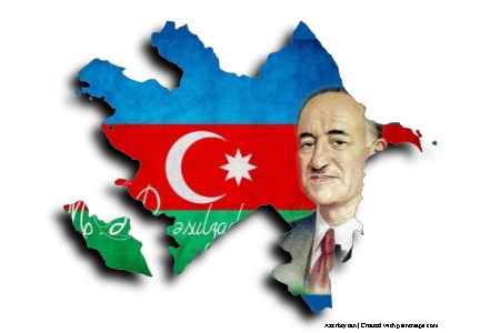 Mehmed Emin Resulzade (Azerbeycan haritası üzerinde)