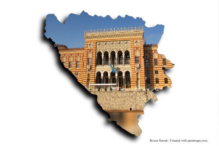 Vijećnica (Bosna Hersek haritası üzerinde)