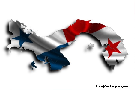 Flag of Panama (on Panama map)